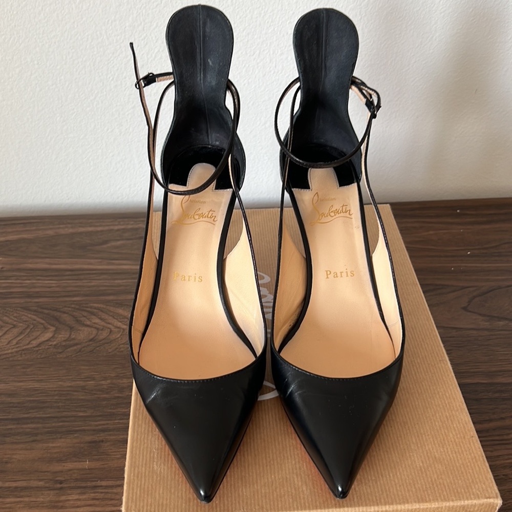 Christian Louboutin black kid leather “Mascara” heels size 39, 70 mm height